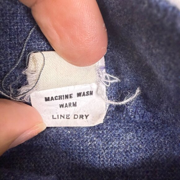 Vintage Wool Midi Skirt‎ Navy Blue Womens XL High Waist A Line 90s Winter - Picture 4 of 6